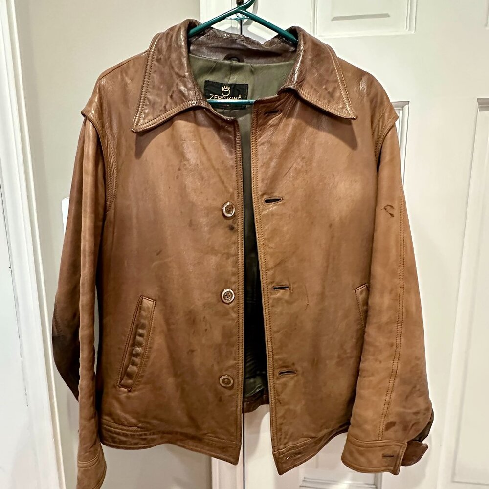 vintage zero king leather jacket from 1970's - size 44